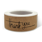 autocollants kraft thank you ruban élégant minimaliste coeurs blancs pack 120 stickers enveloppes cadeaux