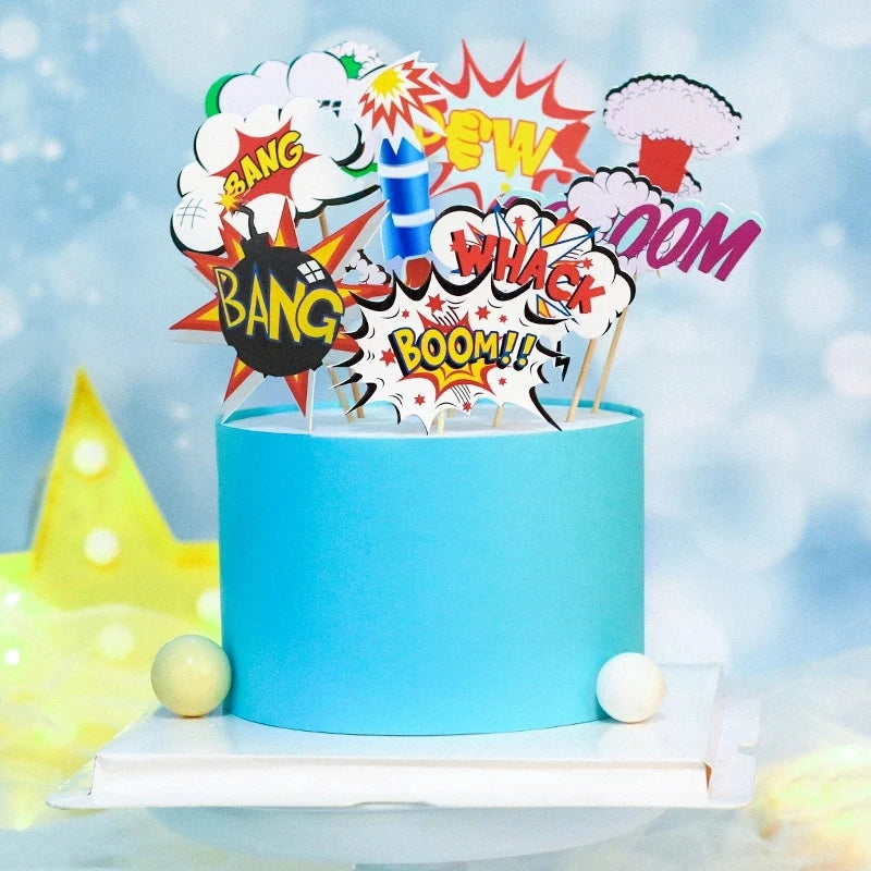 décoration gâteau thème batman captain america chauves souris ville super héros anniversaire enfant festivité