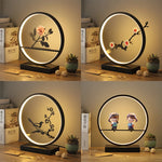 Lampe de chevet rétro jaune clair style asiatique