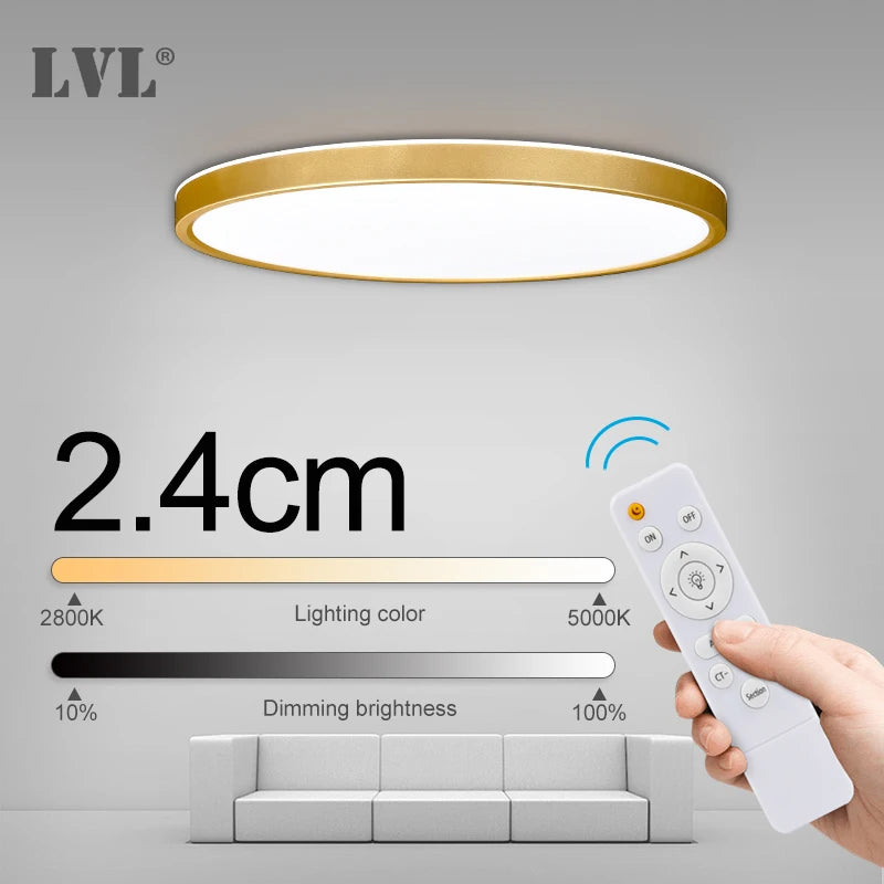 Lampe LED moderne télécommande blanc plat autonome 24W 32W