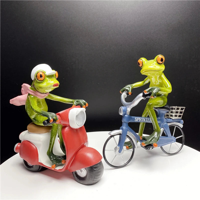 statues grenouilles résine décoratives modernes humour maison verte blanche verte verte