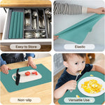 tapis table silicone bleu gris jaune vert uni minimaliste antidérapant isolant thermique