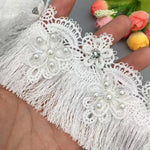 ruban dentelé franges fleurs artificielles noir blanc rose pâle vintage romantique mariage