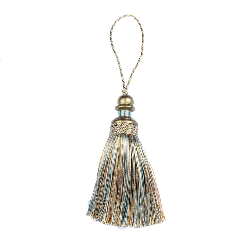 pompon doré noir classique décoration maison rideau vêtement textile accessoire artisanal soie polyester 21cm