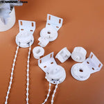 accessoires rideau blanc moderne intégré stores enrouleurs disques fixation chaîne blancs lisses