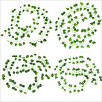 guirlande artificielle feuilles vertes naturelle decoration exterieure mariage prenuptiale exposition accrochable rotin