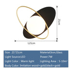 lampe murale moderne noir doré diffuseur blanc éclairage cuisine chambre salle manger entrée 21cm