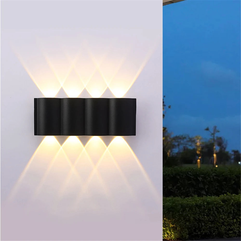 éclairage led moderne applique murale noir ip65 6w 8w 10wextérieur résistante água