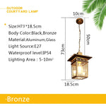 lampe suspendue vintage noir bronze verre transparent cadre carré chambre salon étude chambre d'hôtel