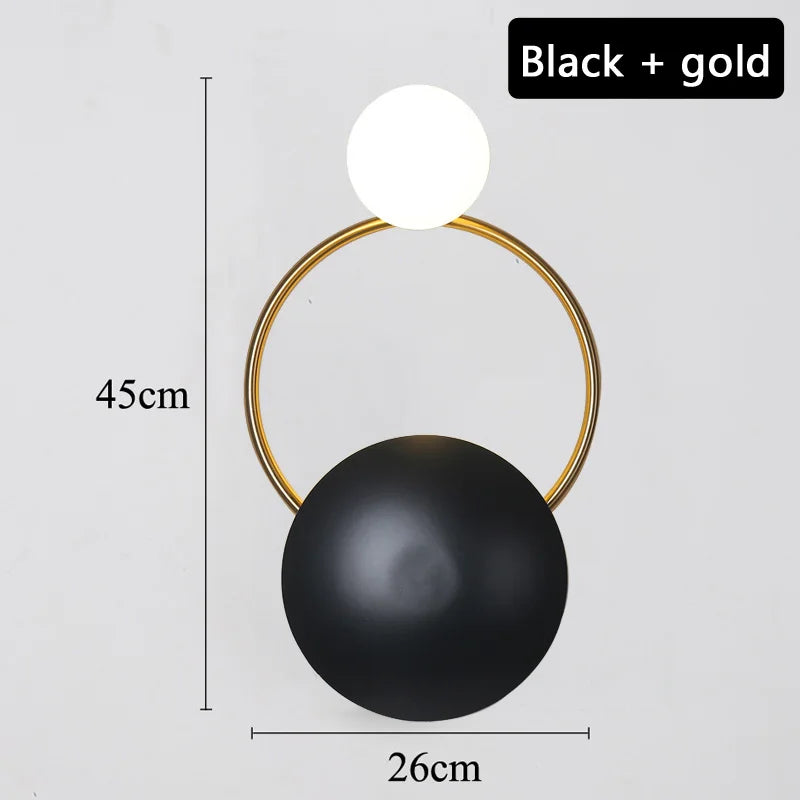 lampe murale moderne noir doré sources G4 cuisine chambre entrée 26x45cm