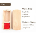 organisateur tampons bois naturel encreur support magnétique motif animal sculpté traditionnel artisanal