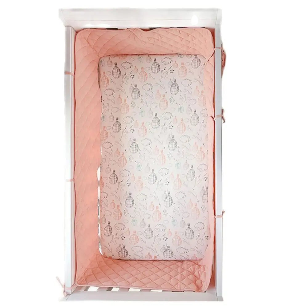 lit bébé drap montgolfières nuages carreaux 190cm 360cm doux moderne coton roseclair