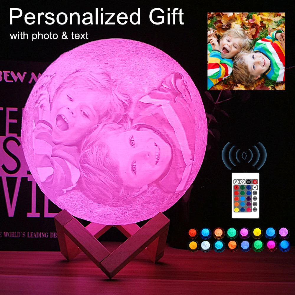 lampe table personnalisable 3d photo mickey mouse rose blanc gris moderne rechargeable télécommande 16
