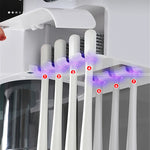 porte brosses dents distributeur dentifrice adhésif moderne blanc noir violet translucent