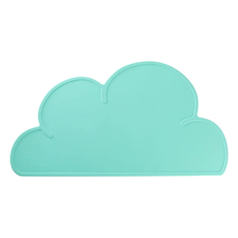 assiettes forme nuage silicone imperméables adhésives animaux gris rose bleu blanc moderne
