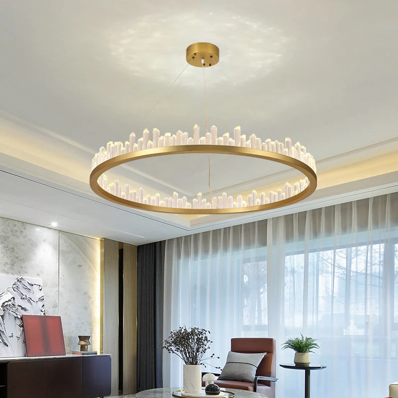 Suspension lumineuse moderne or blanc pendants coniques élégante salon chambrehôtel