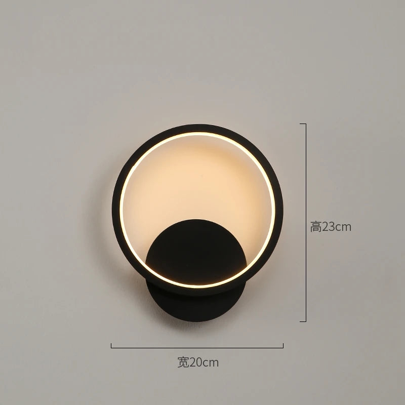 applique murale contemporaine minimaliste noir blanc élégante fixée mur lumière led flux lumineuxmodifiable
