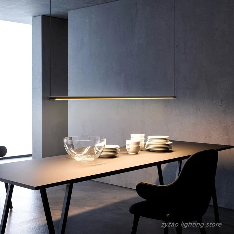 lampe suspendue moderne minimaliste 120cm noir ajustable salon chambre étude