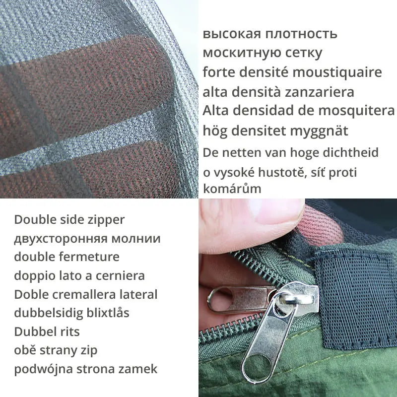 hamac camping moustiquaire camouflage protection soleil anti moustiques sac rangement corde suspension sécurité pratiqueextérieur