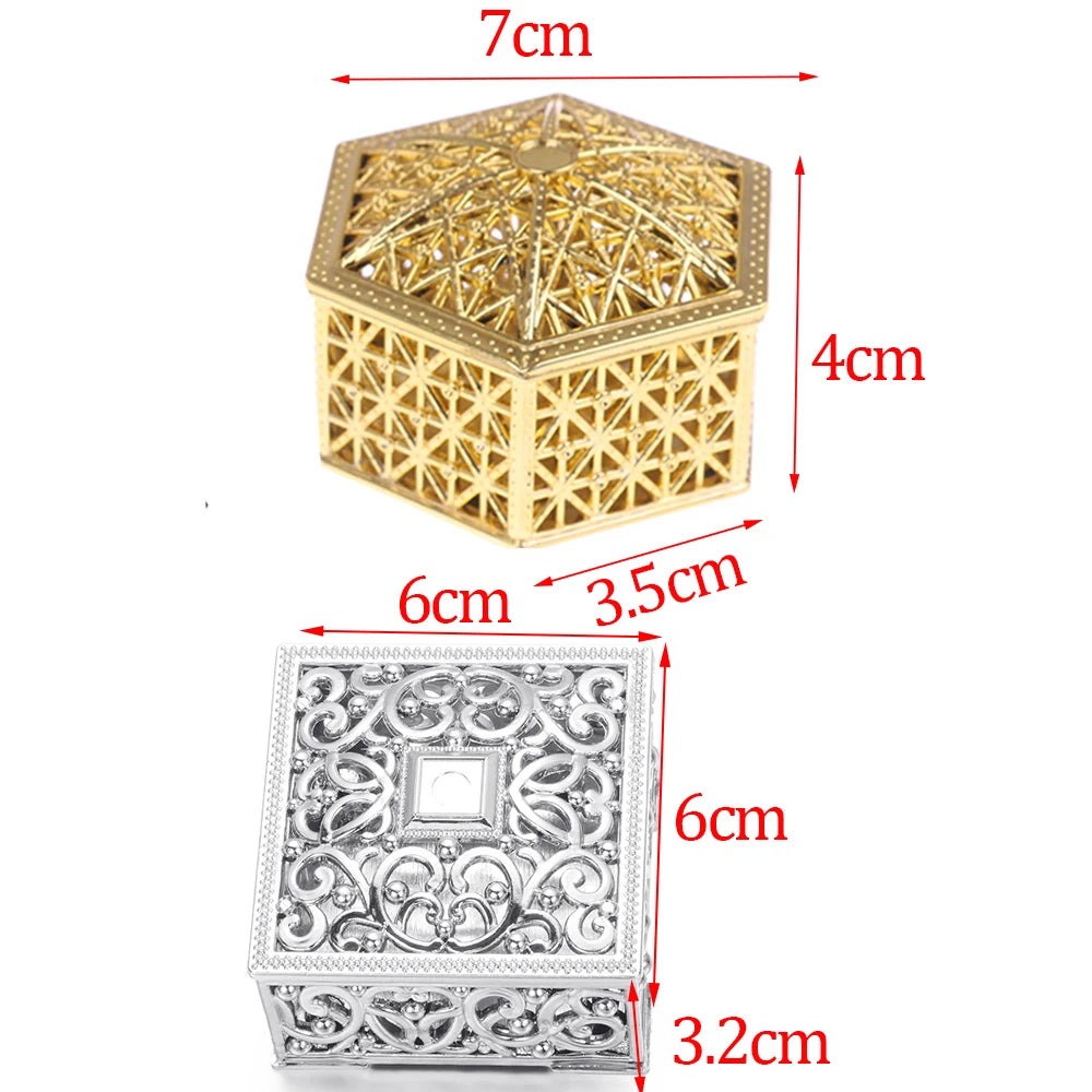 boîtes bijoux or argent élégantes ajourées classiques bonbons favor mariage trinkets organizer