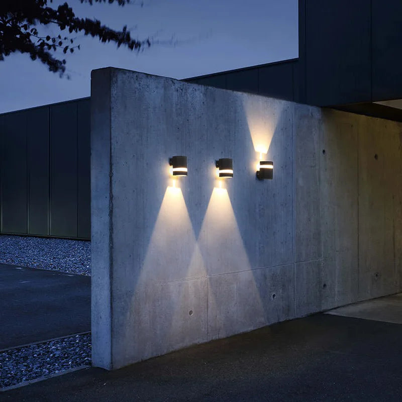 applique murale led extérieure moderne ip65 aluminium texturé noir blanc 6w 12w