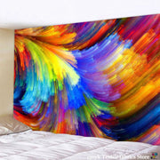 tapisserie murale abstraite couleurs vives motifs tourbillons moderne salon chambre
