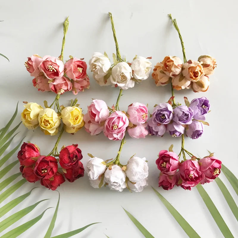 bouquet artificiel fleurs décoration maison jardin mariage rose blanche beige rouge violet jaune