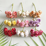bouquet artificiel fleurs décoration maison jardin mariage rose blanche beige rouge violet jaune