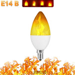 ampoule effet flamme led modes e14 e27 décoration intérieure simulant feu orange blanc
