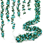 guirlande artificielle fleurs violettes vertes décoration extérieure mariage anniversaire moderne jardin fêtes