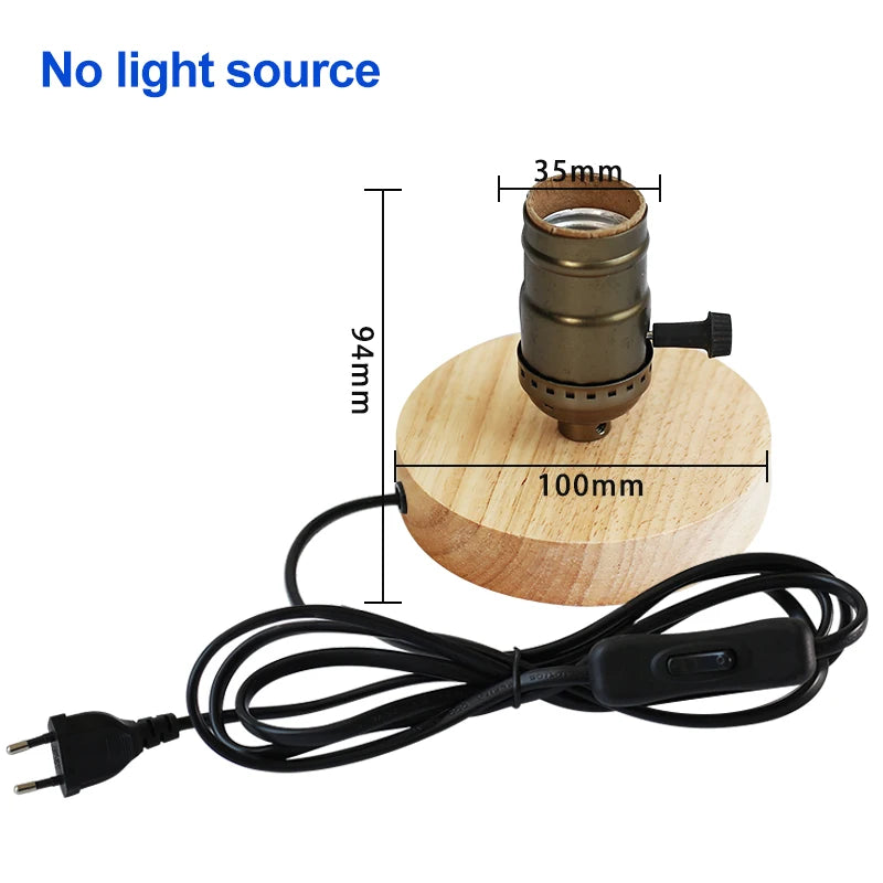 lampe table bois moderne ampoule led interrupteur tactile prise ue minimaliste chambre coucher