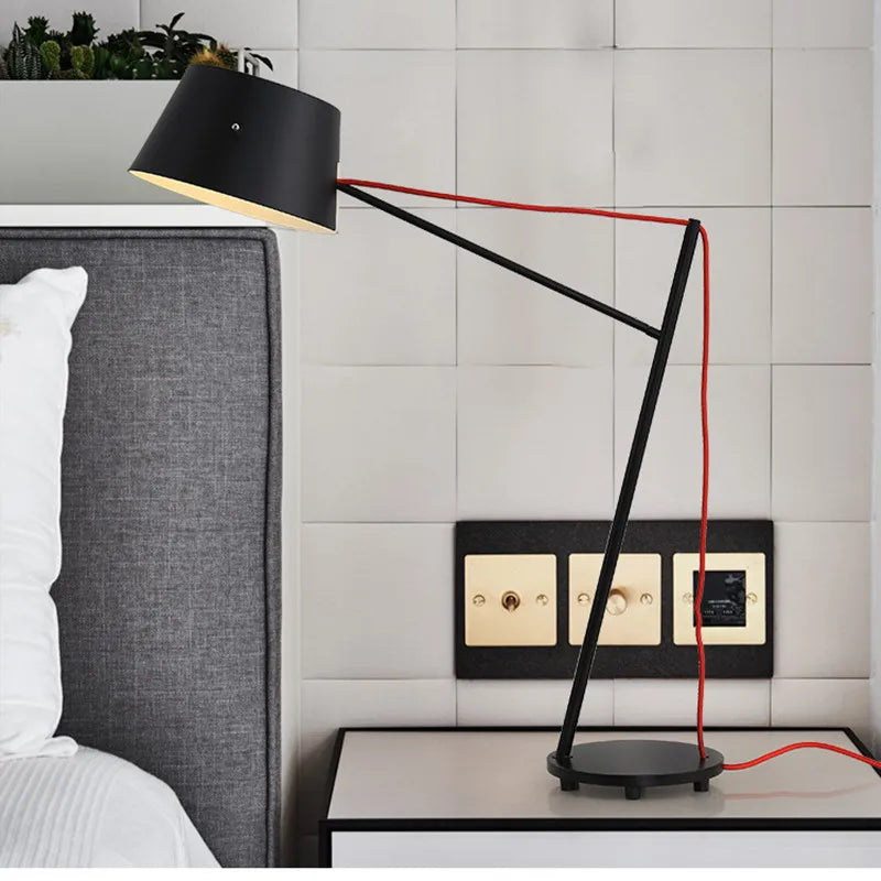 lampe sol moderne noir rouge led éclairage intérieur minimaliste vintageTouchable Interrupteur Marche Arrêt