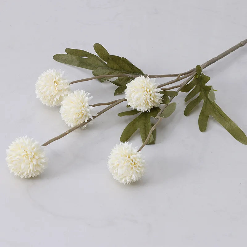 Bouquet artificiel dandelins soie orange blanc moderne décoration maison mariageintérieur