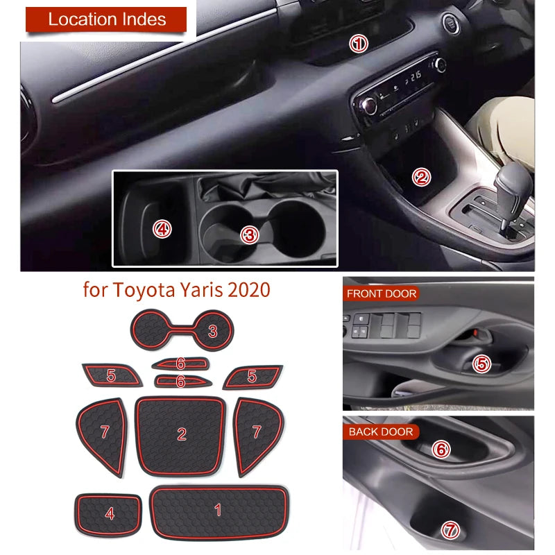 tapis porte voiture moderne tapis antidérapant hexagonal noir rouge adhésif pvc
