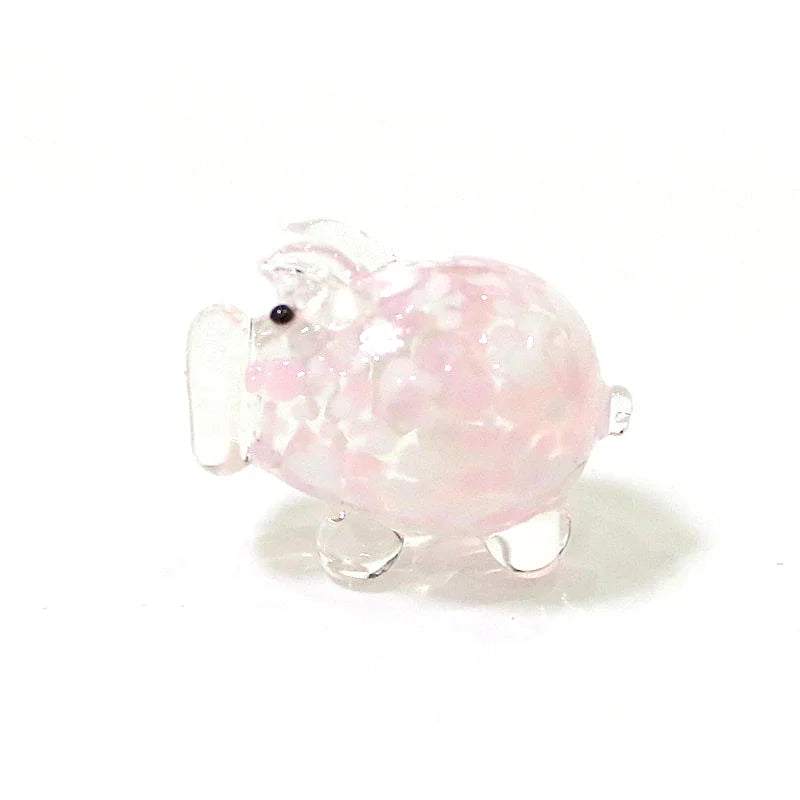 petite tirelire cochon verre artisanal décoratif rose vert bleu maison jardin