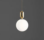 lampe suspendue moderne sphérique blanche dorée brillante toucher salon chambrehôtel