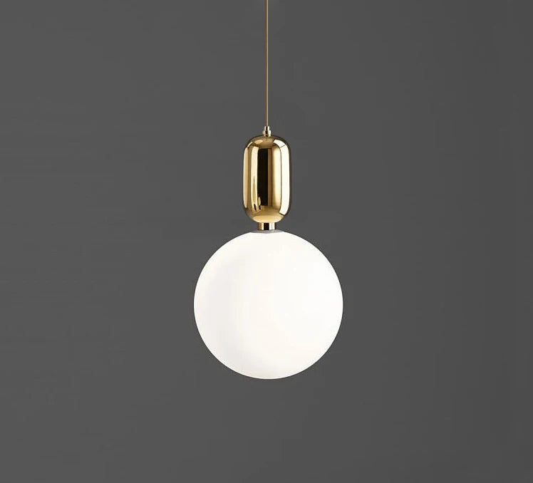 lampe suspendue moderne sphérique blanche dorée brillante toucher salon chambrehôtel