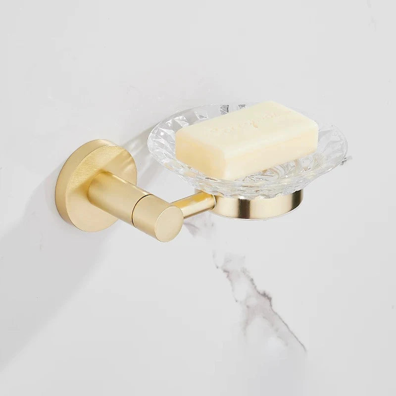 porte serviettes mural doré lisse moderne ensemble quincaillerie bain fixations serviettes blancs