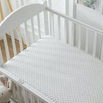 drap housse bébé gris bleu rose jaune motif points polyester coton quatre saisons douillet