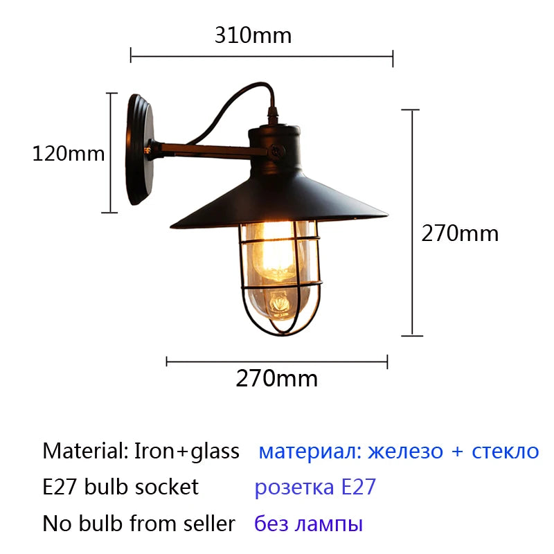 lampe murale industrielle noir mat éclairage quotidien entrée salle bain 249 2000 lumens LED