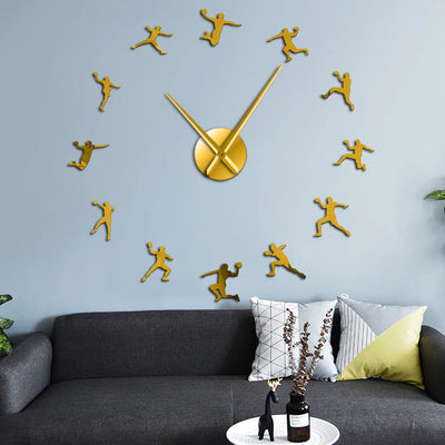 Horloge murale acrylique handball design noir