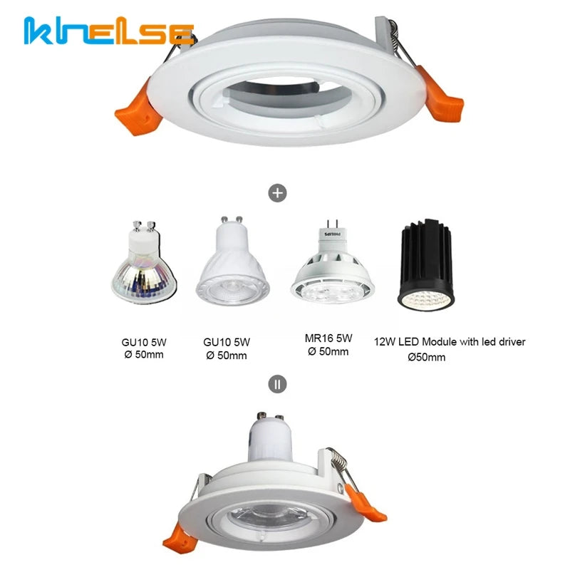 Spot LED blanc moderne clips orange compatible GU10 MR16 5W 90 260V