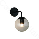 applique murale led moderne sphère verre gravée noir doré chambre salon cuisine 150mm 200mm