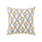 housse coussin brodée géométrique moderne fleur abstraite couleur beige blanc vert jaune décoration intérieure