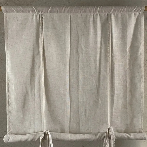 rideau rouleau beige clair coton lin opacité classique fenêtre salon maison