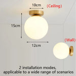 lampe murale moderne or blanc sphérique fixée éclairage chambre cuisine matériau fer led