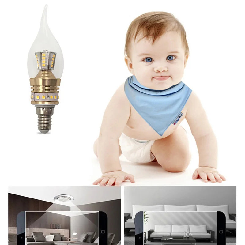 ampoule led bougie transparente dorée moderne 2700k 6500k e14 40000h vintage