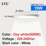 plafonnier led moderne blanc 220v 12w 18w 24w 32w 5000k 2000lm 30m²