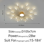 plafonnier moderne or noir lumineux acier alimentation électrique flux lumineux élevé chambre salon
