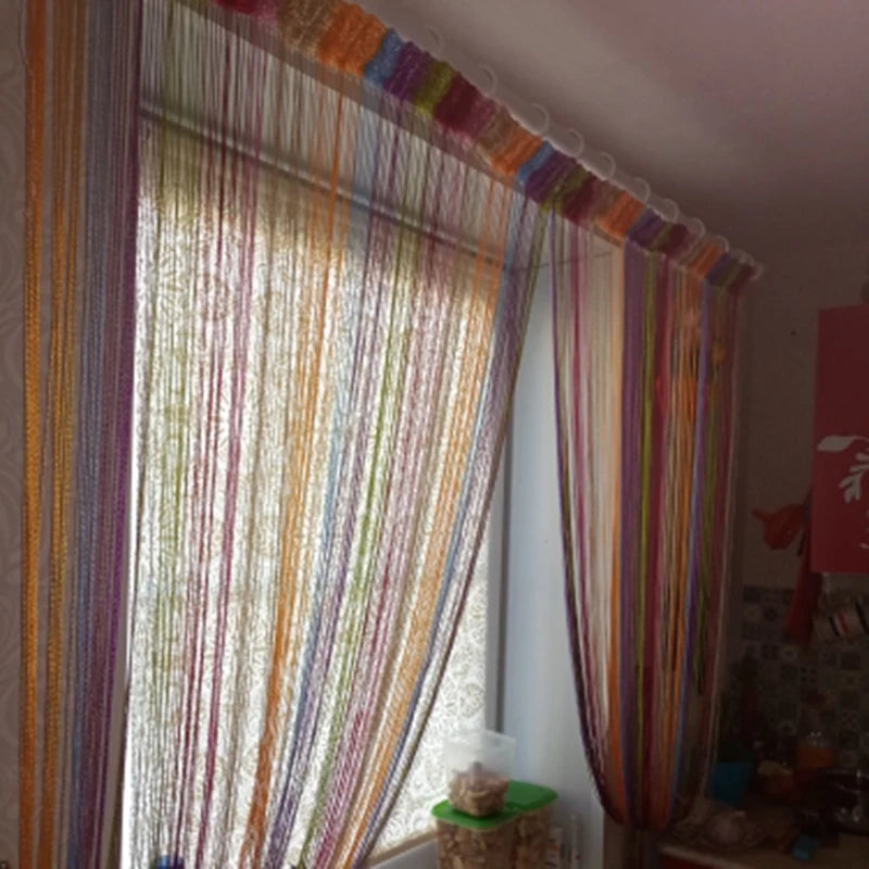 rideaux multicolores franges verticales bohèmes modernes porte salon 100cmx200cm polyester translucides